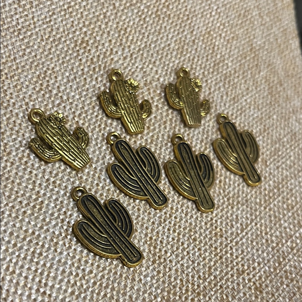 Gold Cactus Charms